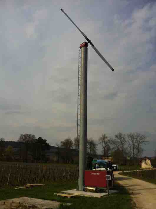 Une tour antigel MOD 2500 protège 6 Ha