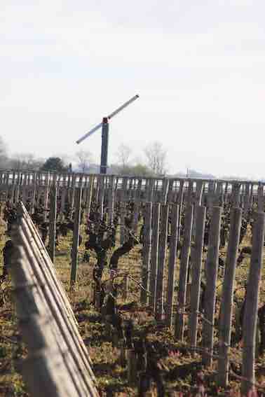Une tour mobiles dans les vignes